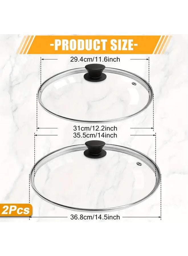 Tempered Glass Lid With Stainless Steel Handle For Skillet Frying Pan 12 2in 14 5in - Image 3
